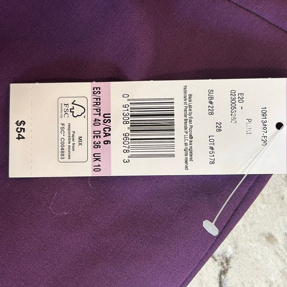 Evan Picone Black Label Pants- size 6 NWT rich purple dress pants, - Picture 4 of 4